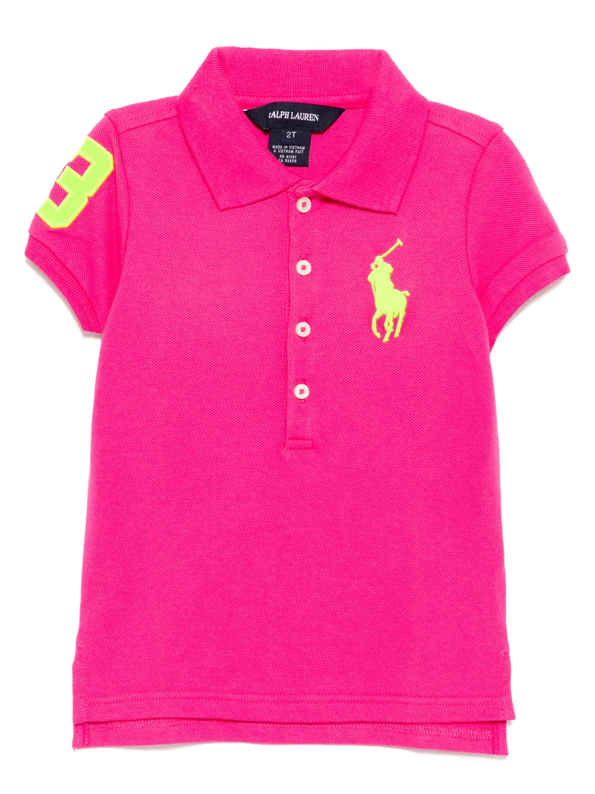 

Рубашка поло с вышитым логотипом Polo Ralph Lauren Kids, розовый