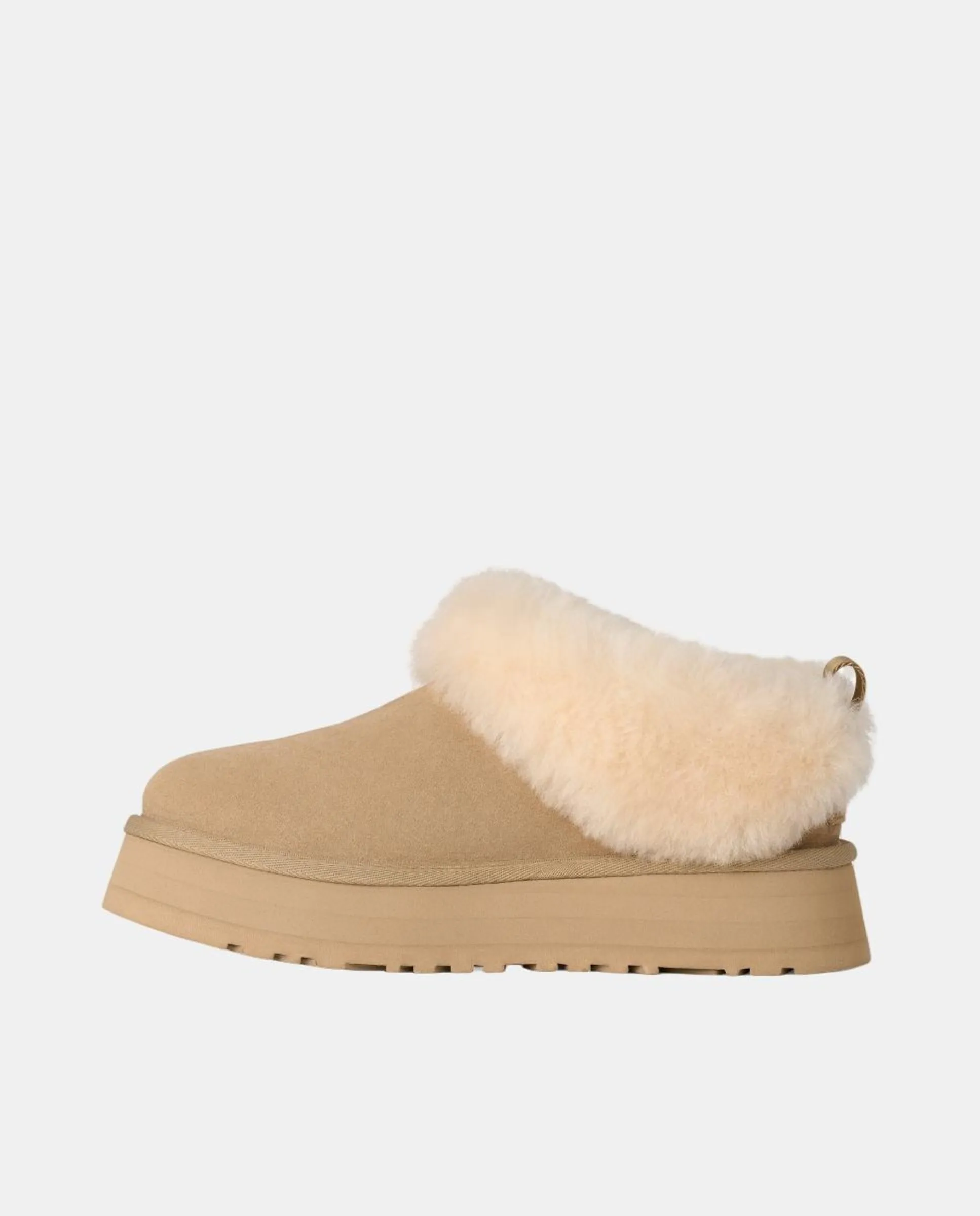 Ботинки UGG Tazzelle из кожи и меха, бежевый — фото 3