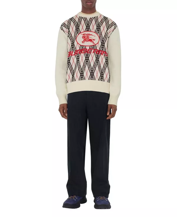 

Свитер из шерстяной смеси с клетчатым узором «аргайл». Burberry, мультиколор