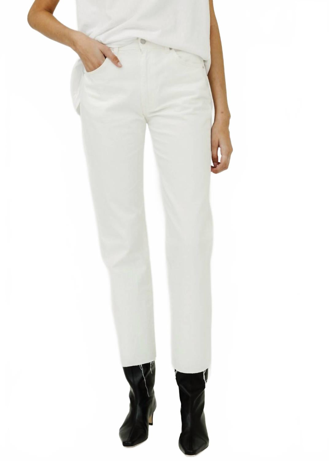 

NILI LOTAN Джинсы прямого кроя Calla кремового цвета