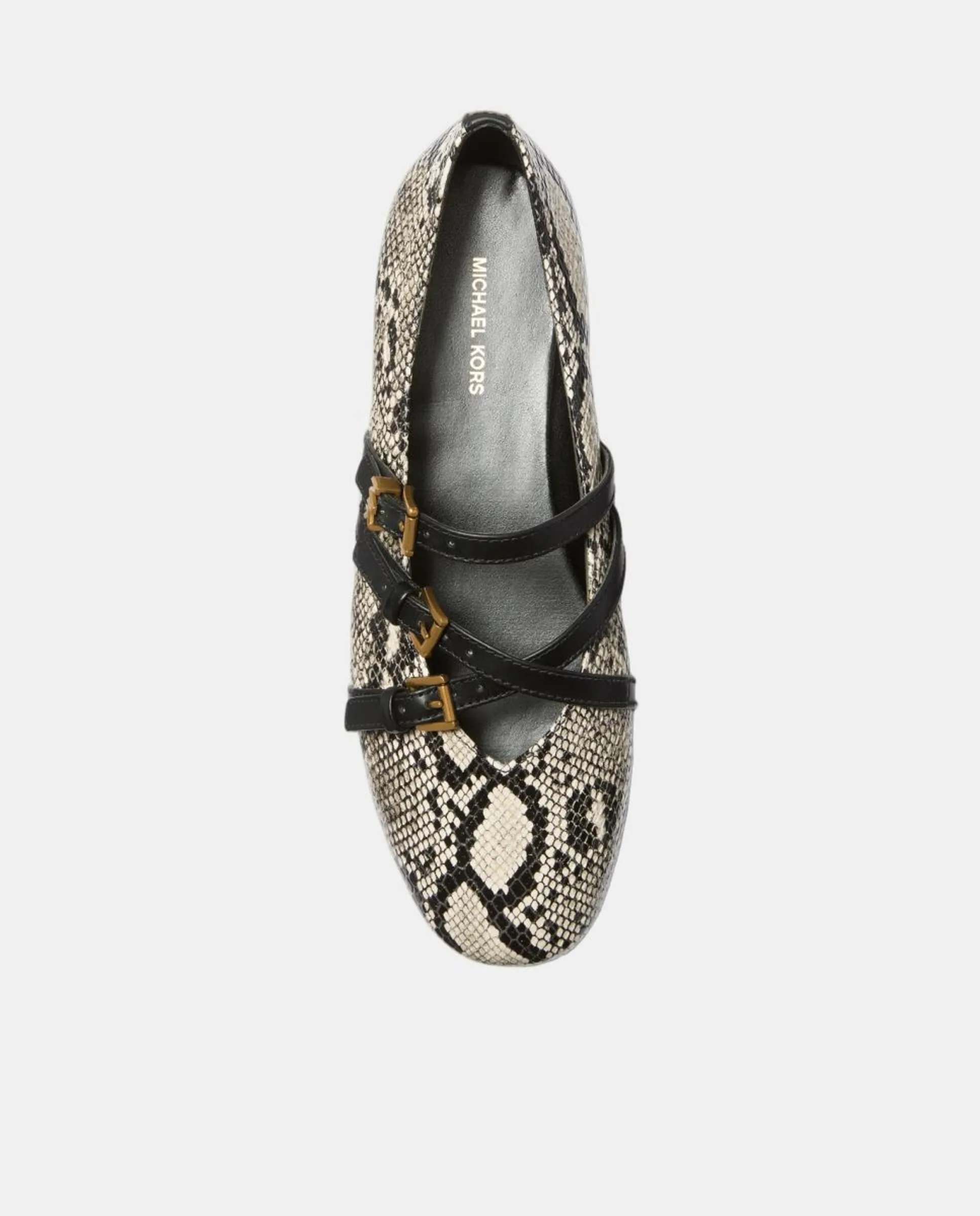 Женские балетки Indy с застежками-пряжками Michael Kors, бежевый — фото 4