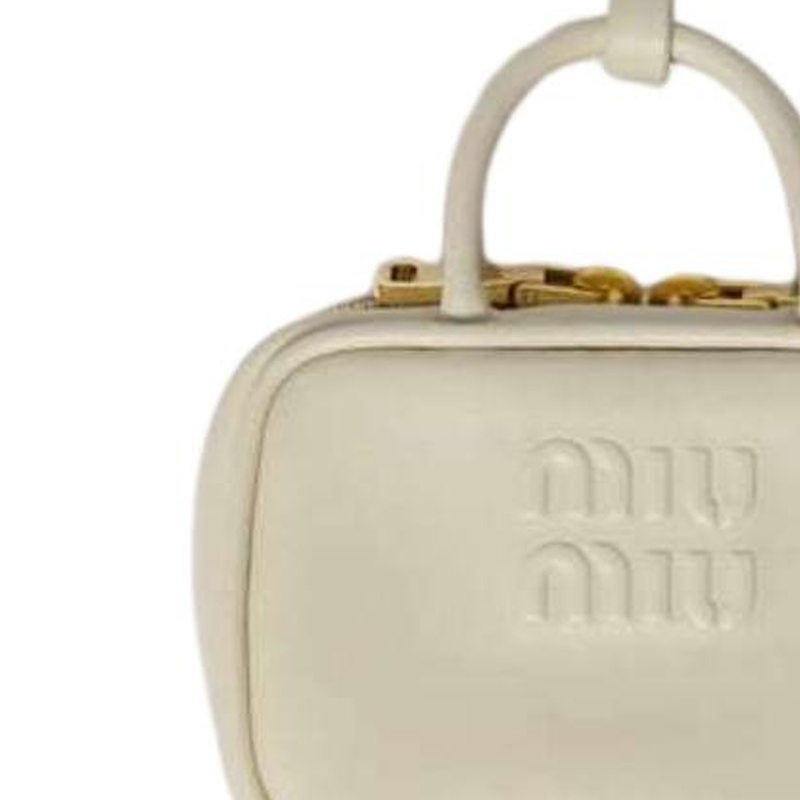 Кожаный брелок для сумки аксессуар для женщин Chalk White MIU MIU, Chalk белый — фото 4