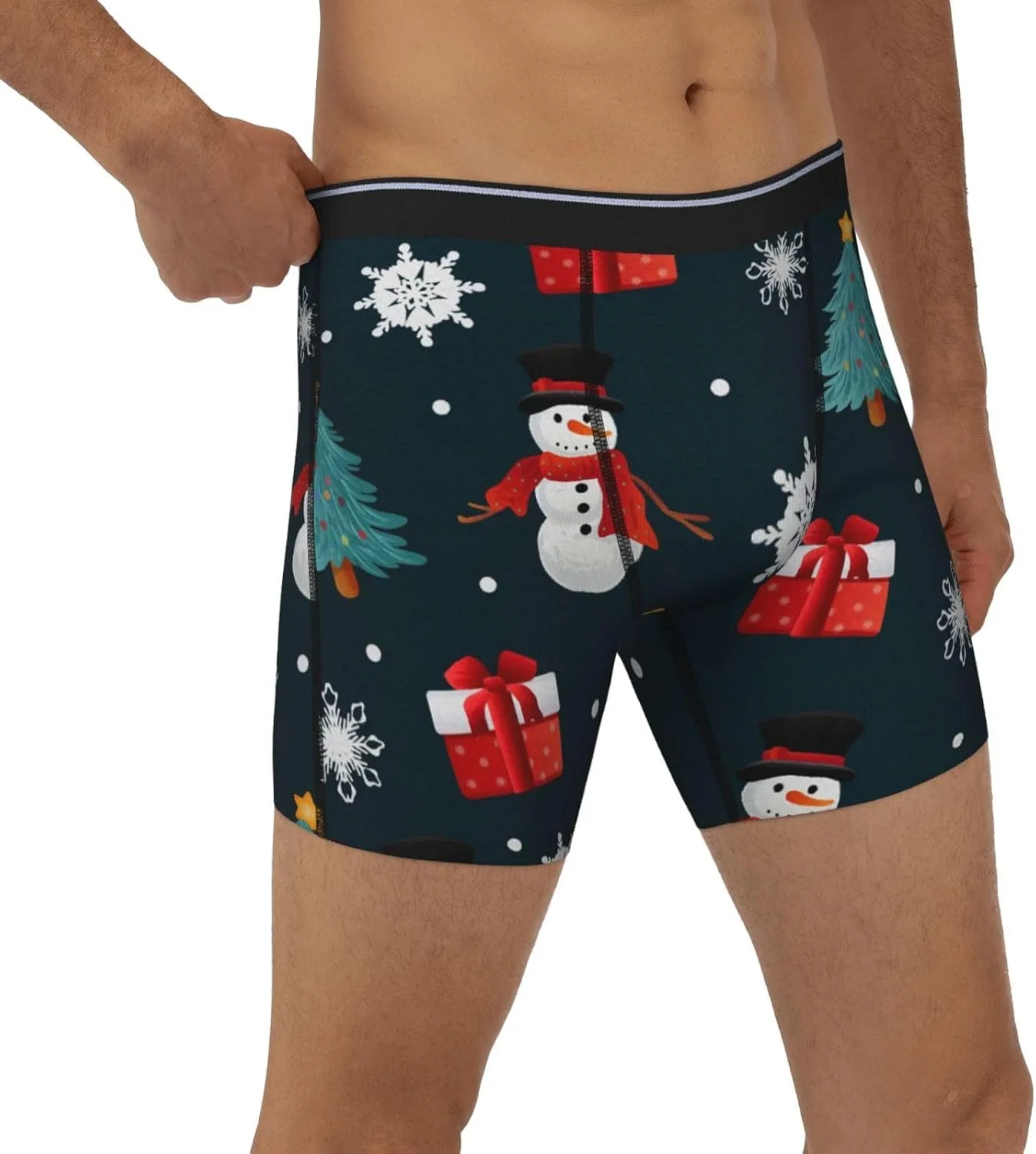Боксеры дышащие Snowmen Christmas, Black — фото 4