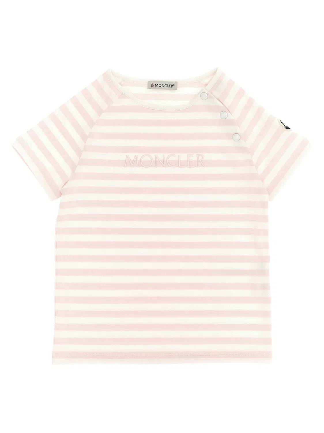 Полосатая футболка Moncler Enfant, розовый