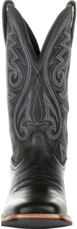 Классические ковбойские сапоги Western Brown из кожи с вышивкой для мужчин, сапоги с широким голенищем, стиль кантри Generic, черный — фото 3