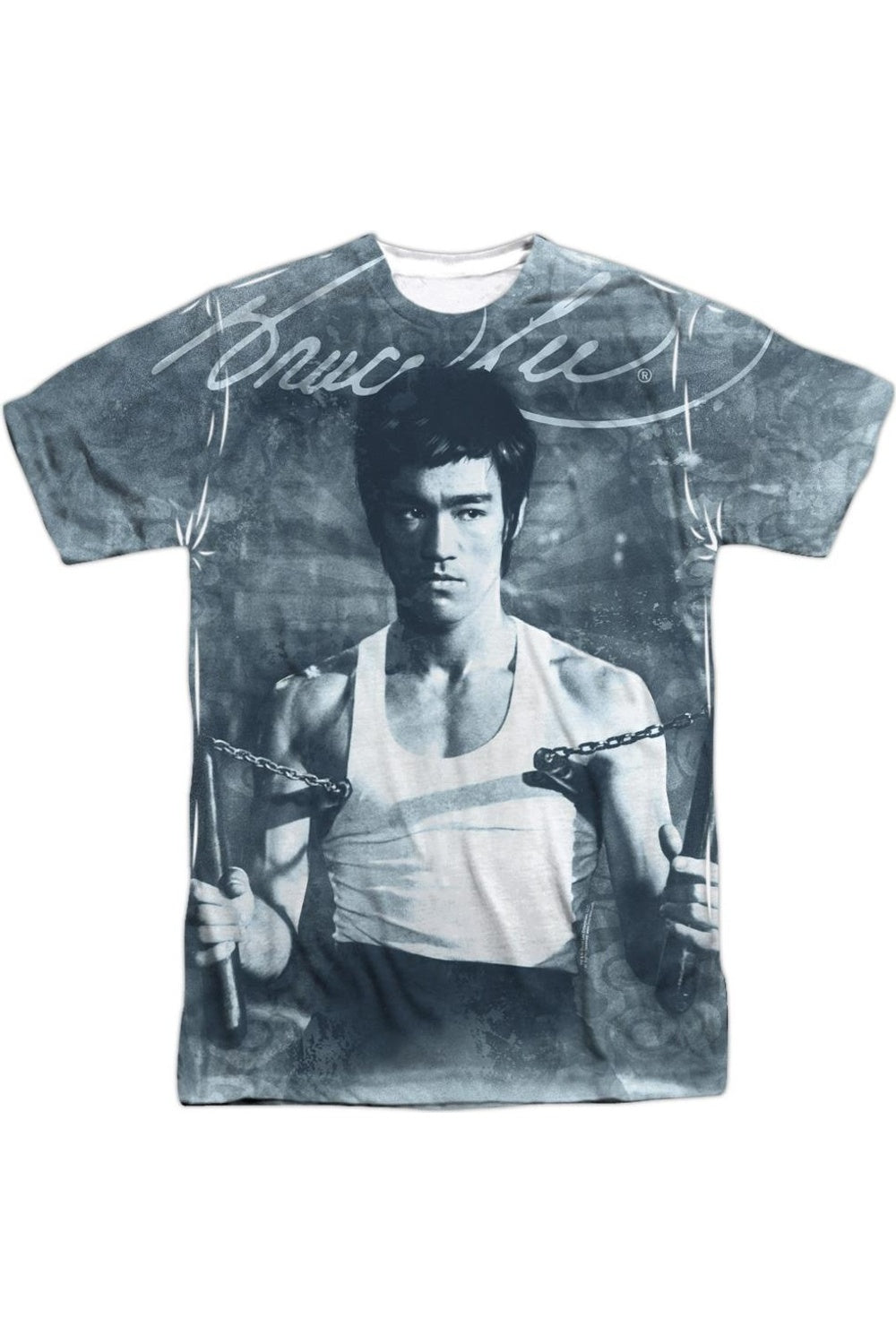 

Футболка с коротким рукавом Bruce Lee Nunchucks для взрослых из полиэстера Gildan, белый