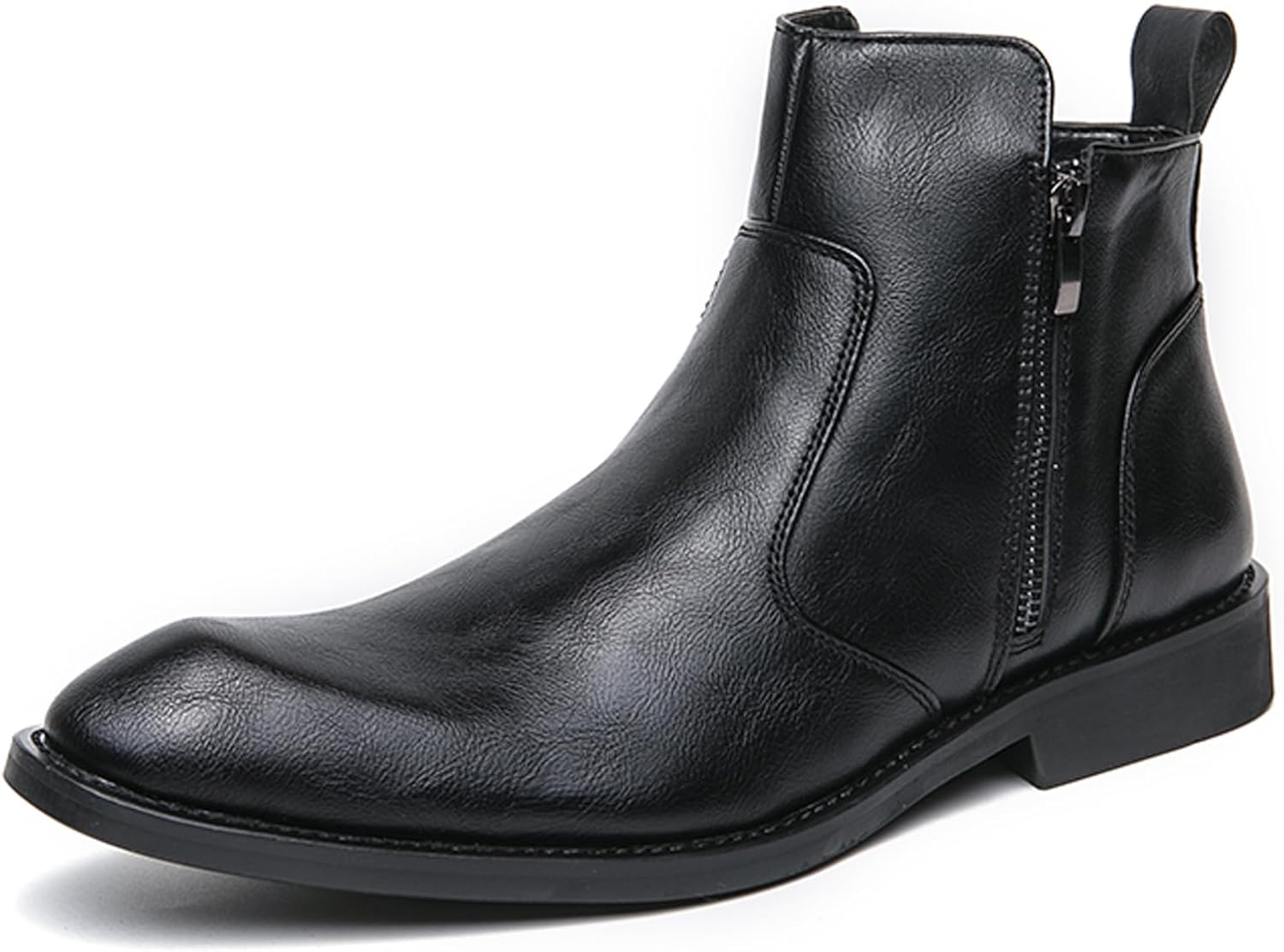 

Мужские деловые ботинки AZAGNEEM Chelsea с двусторонними молниями, из натуральной кожи, с зауженным носком, низким каблуком, без шнурков, удобные ботинки-Чакка для работы и официального стиля, черный