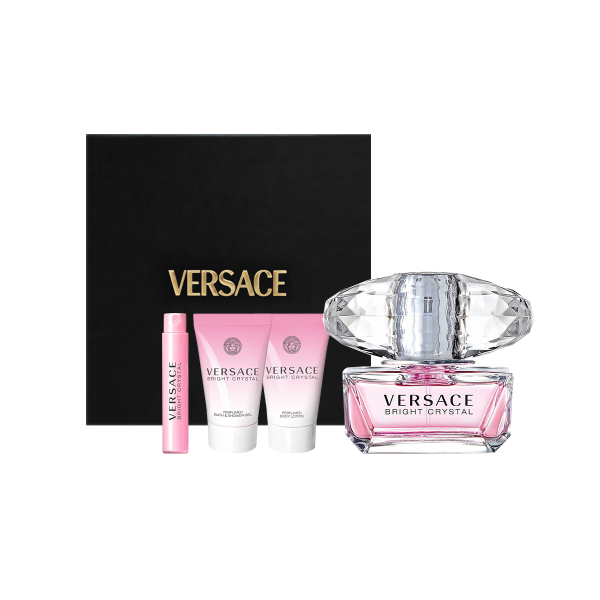 

VERSACE Розовый кристальный бриллиант женский парфюмерный Набор в подарочной коробке гель для душа+увлажняющий лосьон туалетная вода