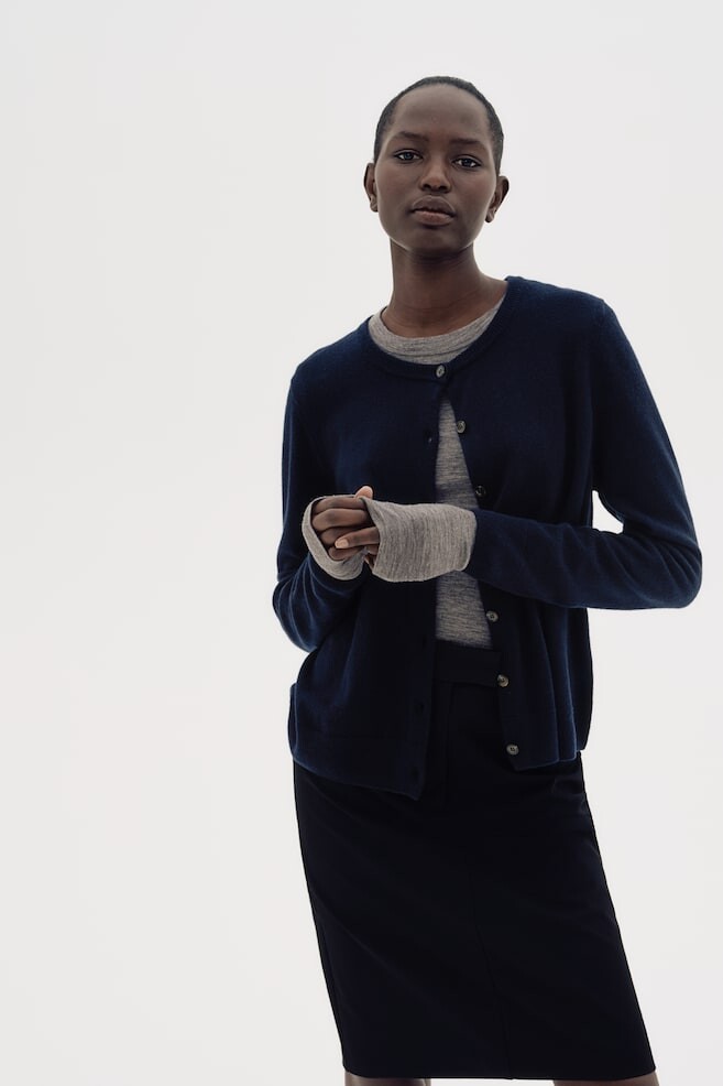 

Кашемировый кардиган H&M, синий