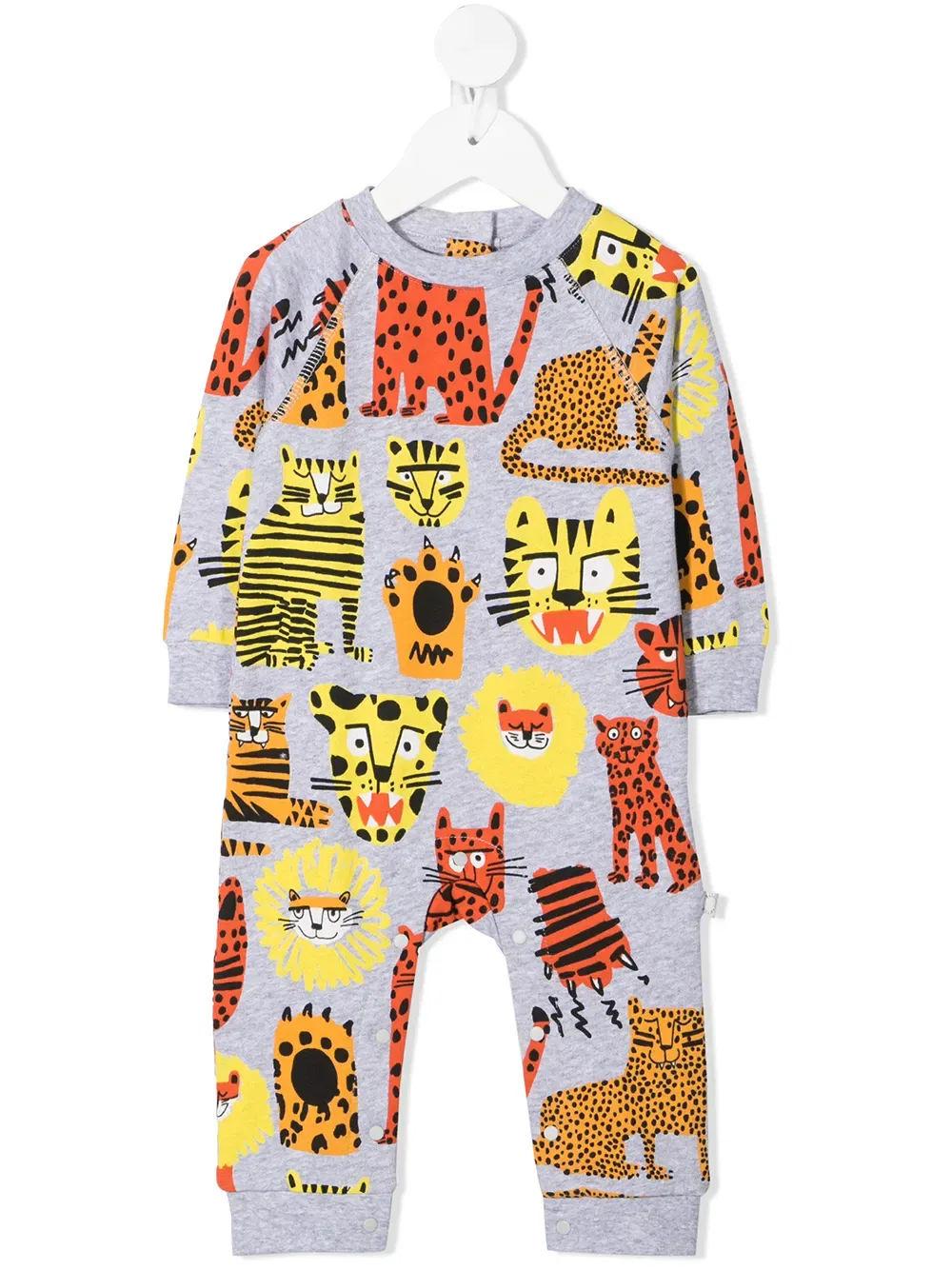 Комбинезон с принтом диких кошек Stella Mccartney Kids, серый