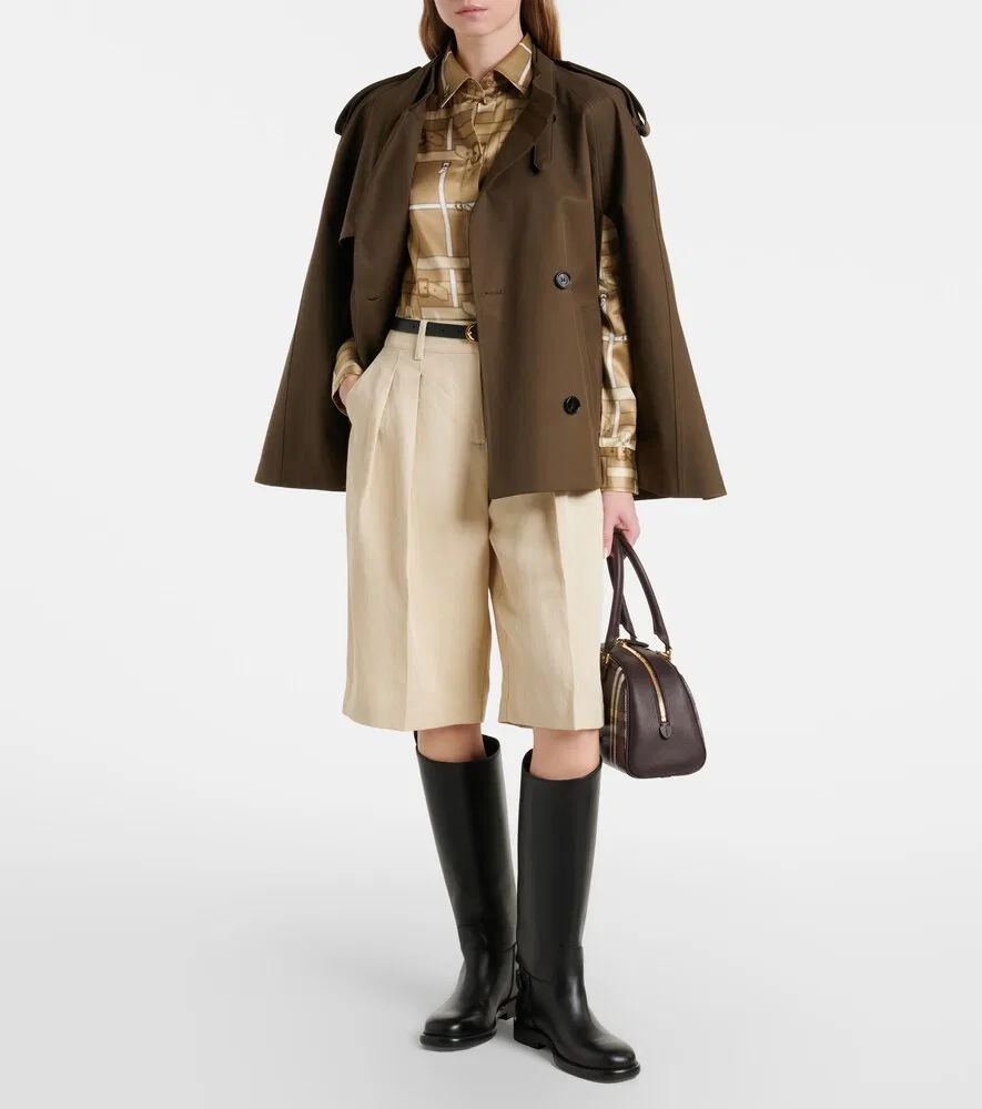 Рубашка из атласа Burberry, женская, бежевый — фото 2