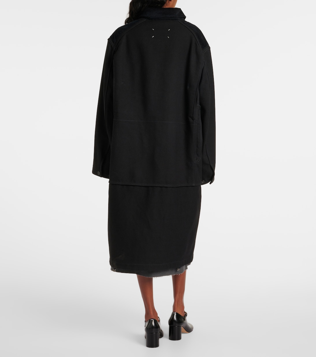 Пальто из хлопка и шерсти Maison Margiela, черный — фото 3