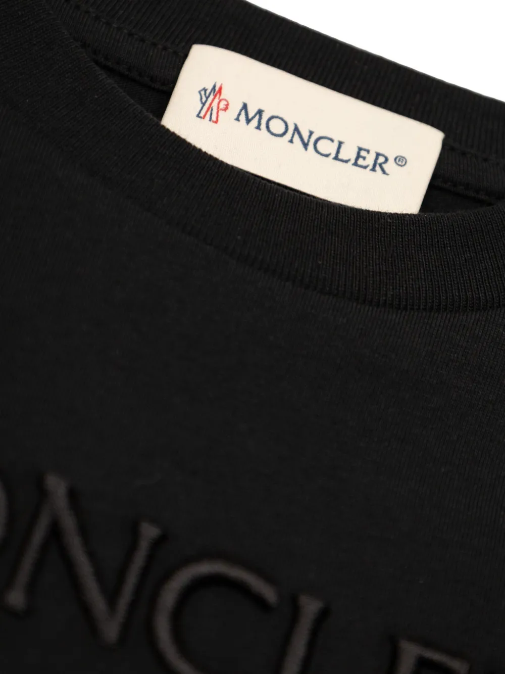 Футболка с тисненым логотипом Moncler Enfant, черный — фото 3