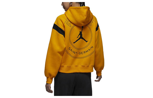 Толстовка (WMNS) Air Jordan x Paris Saint-Germain Hoodie (Asia Sizing) 'Yellow Black', желтый — фото 2