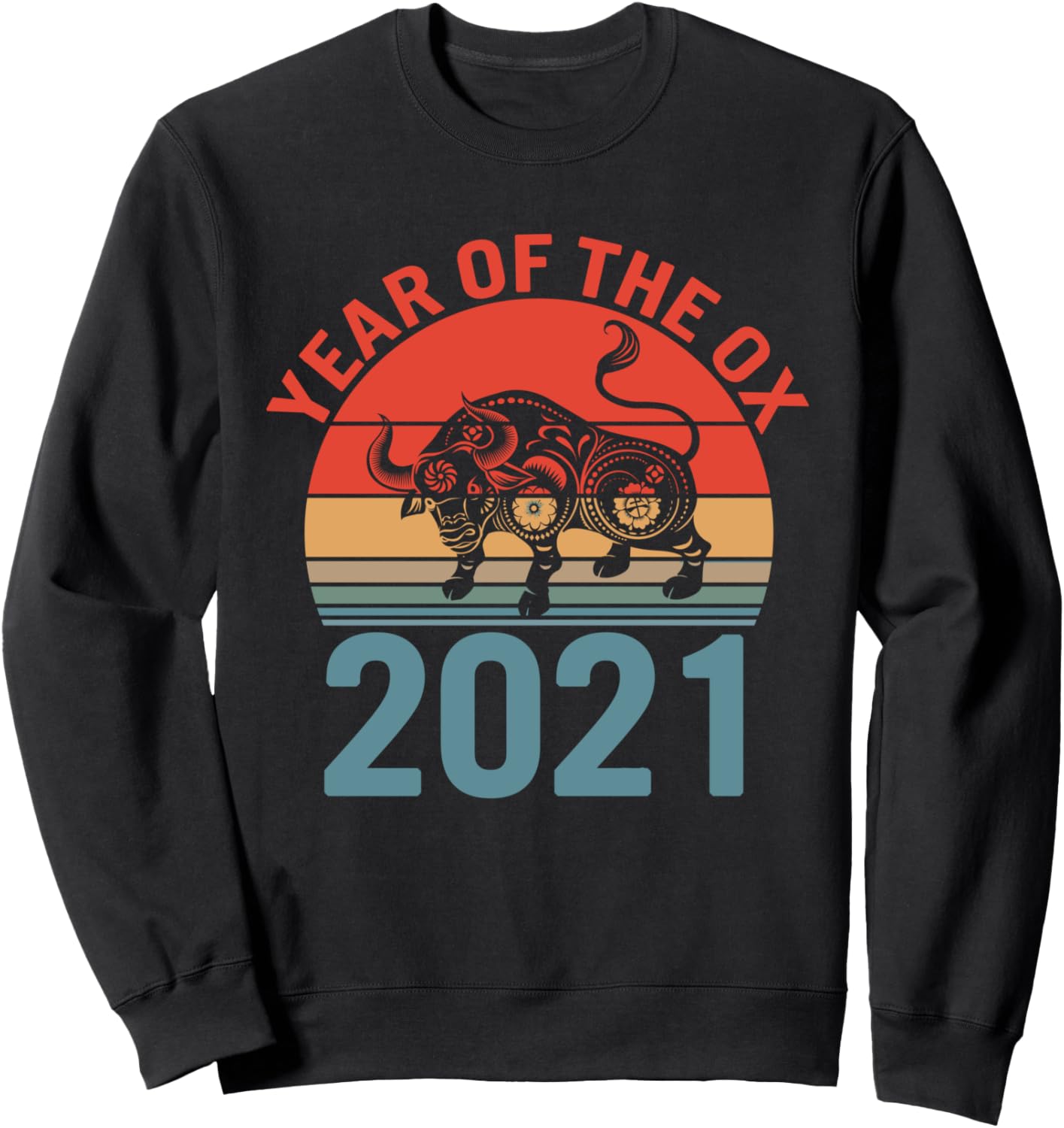 

Счастливого китайского Нового года 2021, Год Быка! Толстовка Year Of The Ox 2021 Tops Year Of The Ox, черный