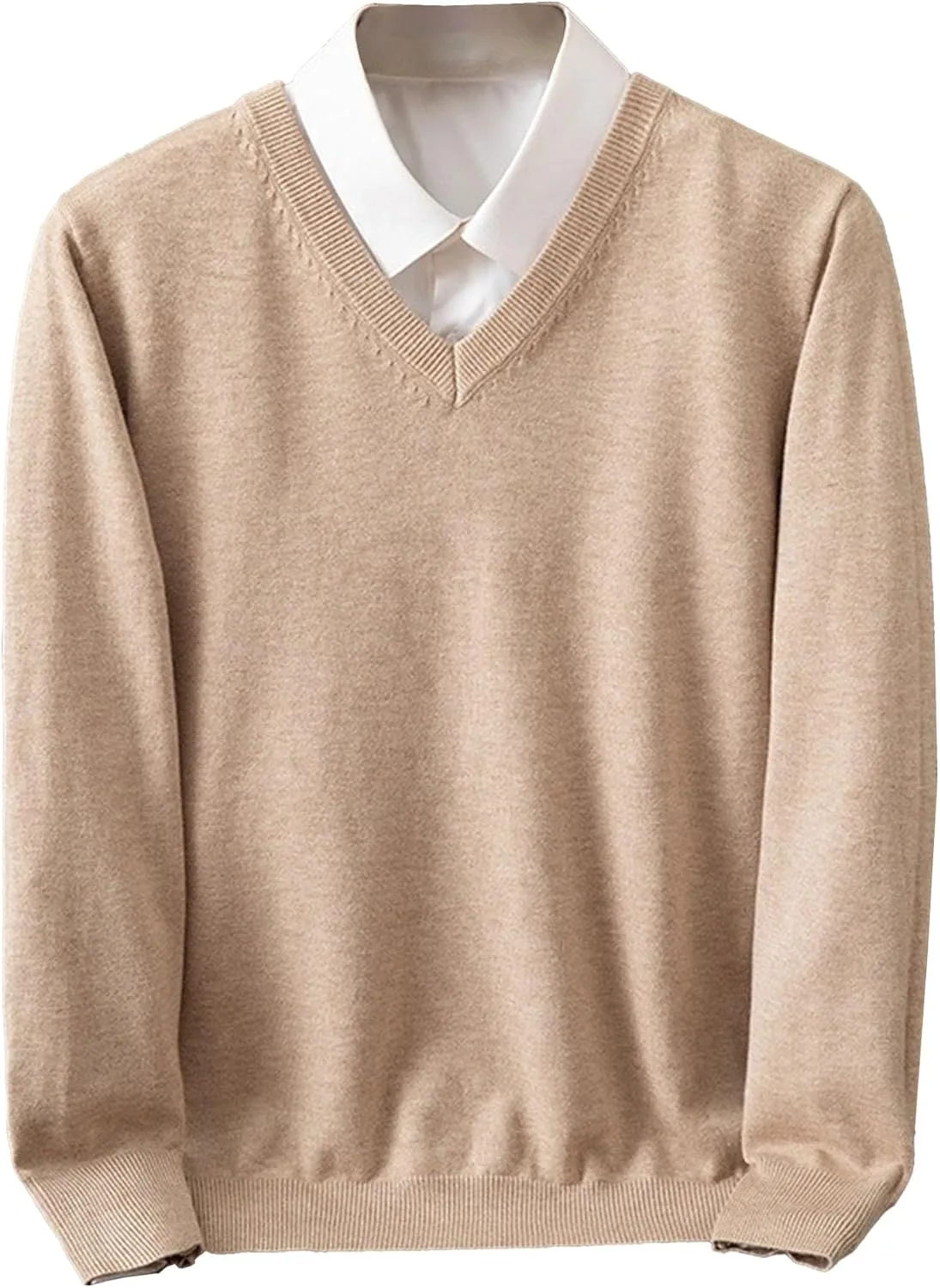 

Мужской свитер V-образным вырезом, длинный рукав, slim fit JEShifangjiusu