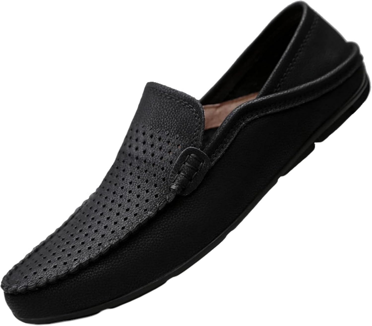 

Мужские удобные лоферы, плоская обувь, мягкая обувь из искусственной кожи, легкие скользящие туфли, пенни-лоферы Oxcowniu, черный