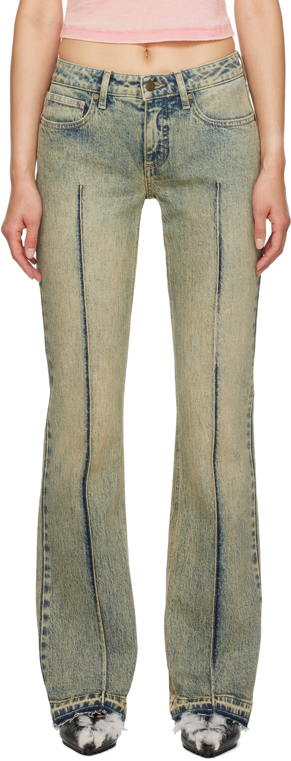 

Синие расклешенные джинсы GUESS USA, Gusa heavy stain