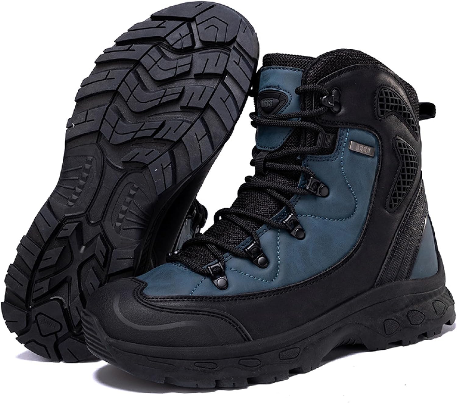 

Мужские высокие водонепроницаемые трекинговые ботинки на платформе, с круглым носком, противоскользящие, легкие, на шнуровке, военные тактические ботинки, для походов и путешествий, прочные боевые ботинки Bhdjk, синий