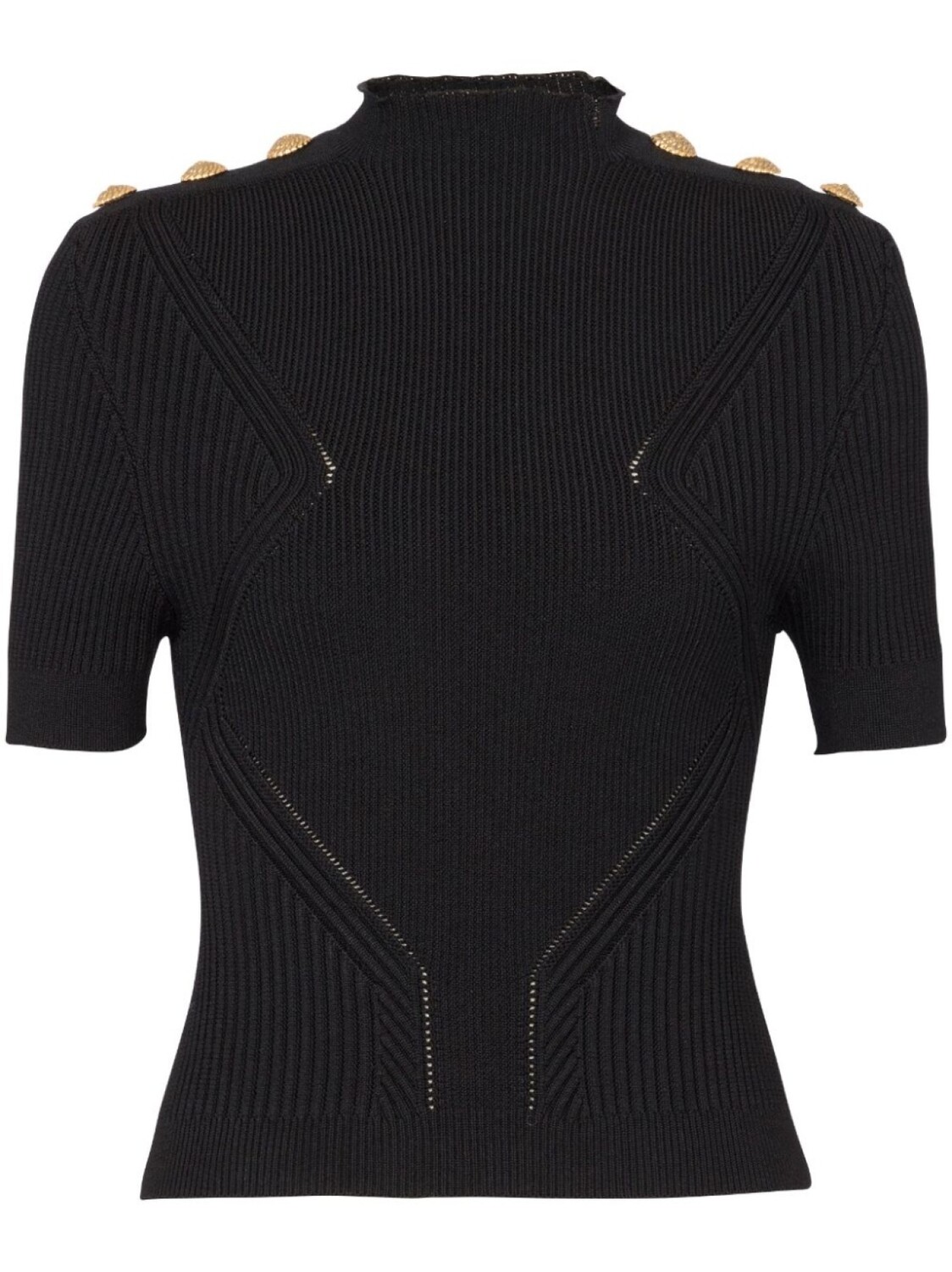 

Balmain топ в рубчик, черный
