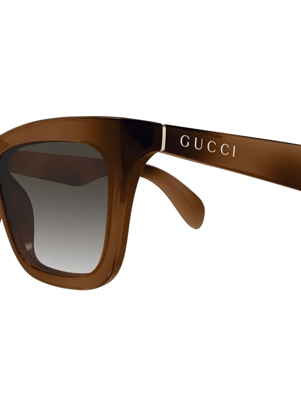 Солнцезащитные очки в квадратной оправе Gucci, коричневый — фото 3