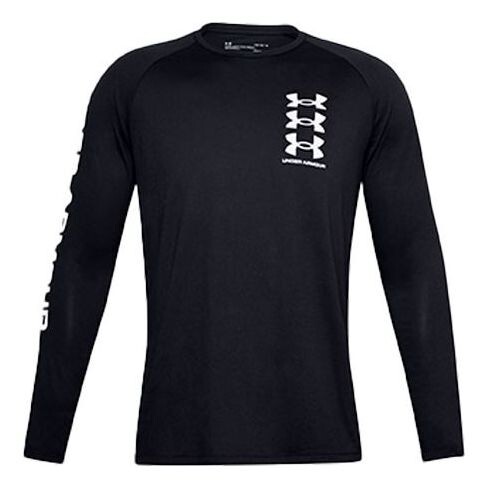 

Футболка tech triple logo long sleeve shirt 'black' Under Armour, черный