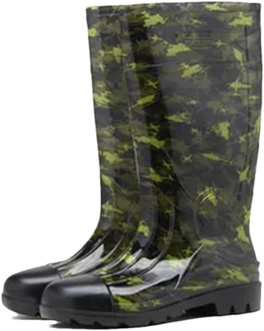 

Резиновые сапоги Wjnvfioo Camo1 с низким каблуком, противоскользящие, мужские, средние по голени, водонепроницаемые и дождевые ботинки, 10 1