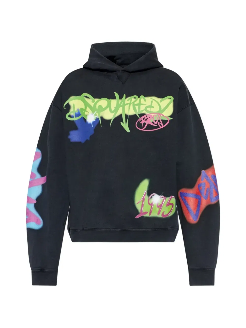 Худи с принтом граффити DSQUARED2, черный