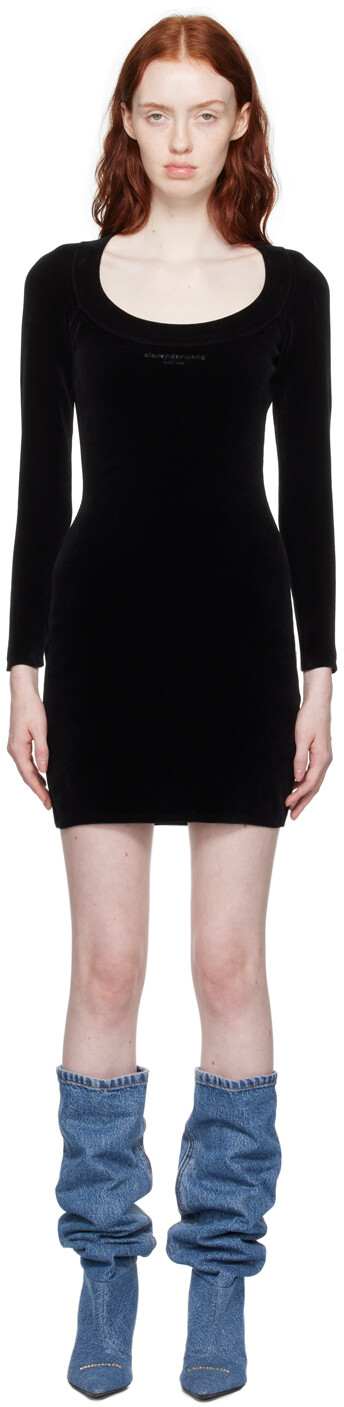 

alexanderwang.t Черное мини-платье на связках, Черный, alexanderwang.t Черное мини-платье на связках