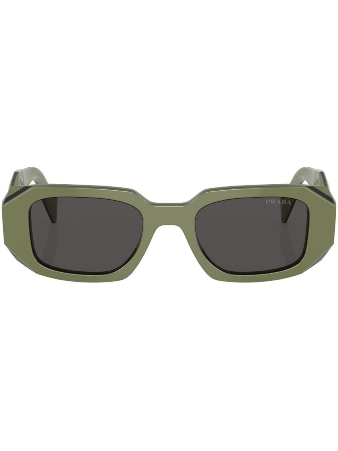 

Prada Eyewear солнцезащитные очки в прямоугольной оправе, зеленый
