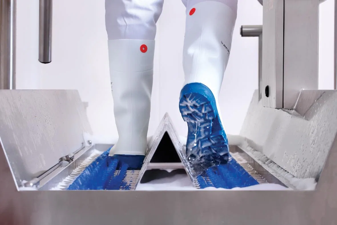 Рабочие ботинки DUNLOP FoodPro Purofort Multigrip для мужчин и женщин - Водонепроницаемые, со стальным носком - Утепленные/с подкладкой - Химически стойкие и противоскользящие - Сине-белые - Размеры 36-49 — фото 2