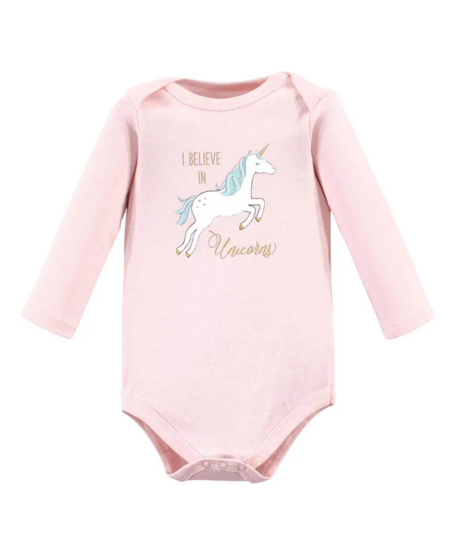 Комплект из 3 хлопковых боди с длинными рукавами Hudson Baby, Glitter Unicorn — фото 3