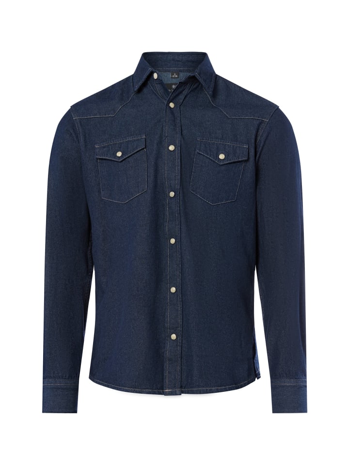 

Nils Sundström Джинсовая рубашка темно-серого цвета