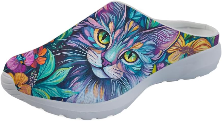 

Женские сабо Forchrinse с принтом кошки, мужские кроссовки-тапочки Kitten для прогулок, с поддержкой свода стопы, садовые сабо с ортопедической стелькой, Realistic 3d Cat