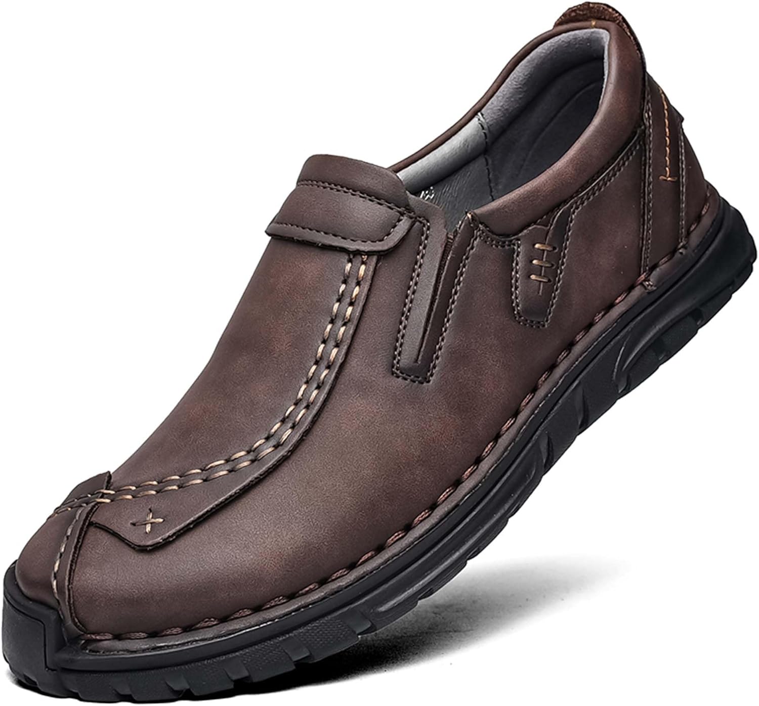 

Мужские повседневные спортивные прогулочные туфли, удобные лоферы из коровьей кожи, классические ретро офисные туфли, легкие повседневные туфли, кроссовки для активного отдыха, походов, восхождений и путешествий Dzbajrqm, темно-коричневый