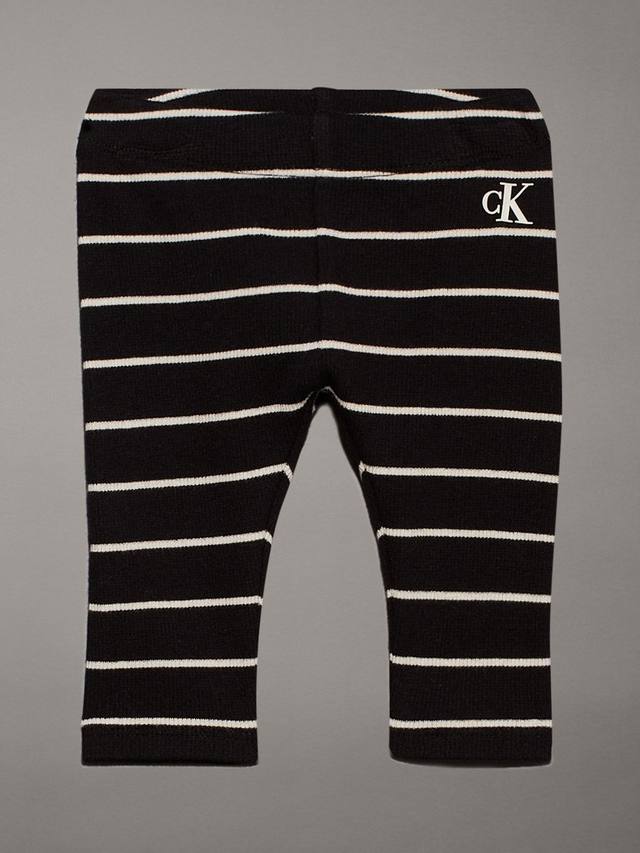 

Детские полосатые леггинсы в рубчик Calvin Klein, черный