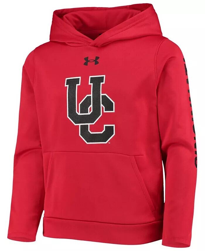 Толстовка с капюшоном из флиса Cincinnati Bearcats Red 2-Hit для больших мальчиков и девочек Under Armour — фото 2