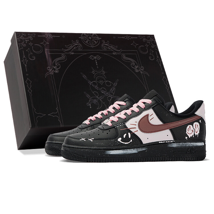 

Кроссовки Nike Air Force 1 Skateboarding Shoes Women's Low-top Black/powder, черный/розовый