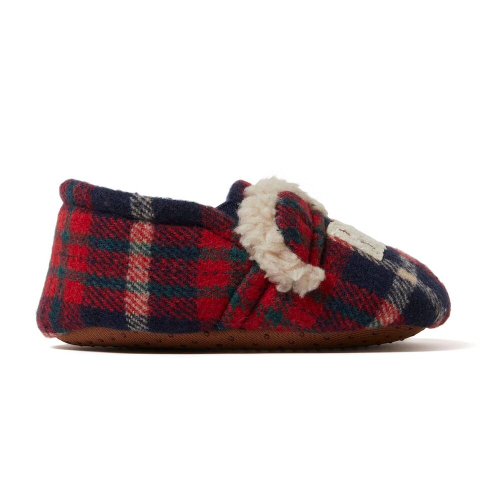 Клетчатые тапочки с закрытой спиной Dearfoams Baby Bear, цвет Peacoat — фото 2