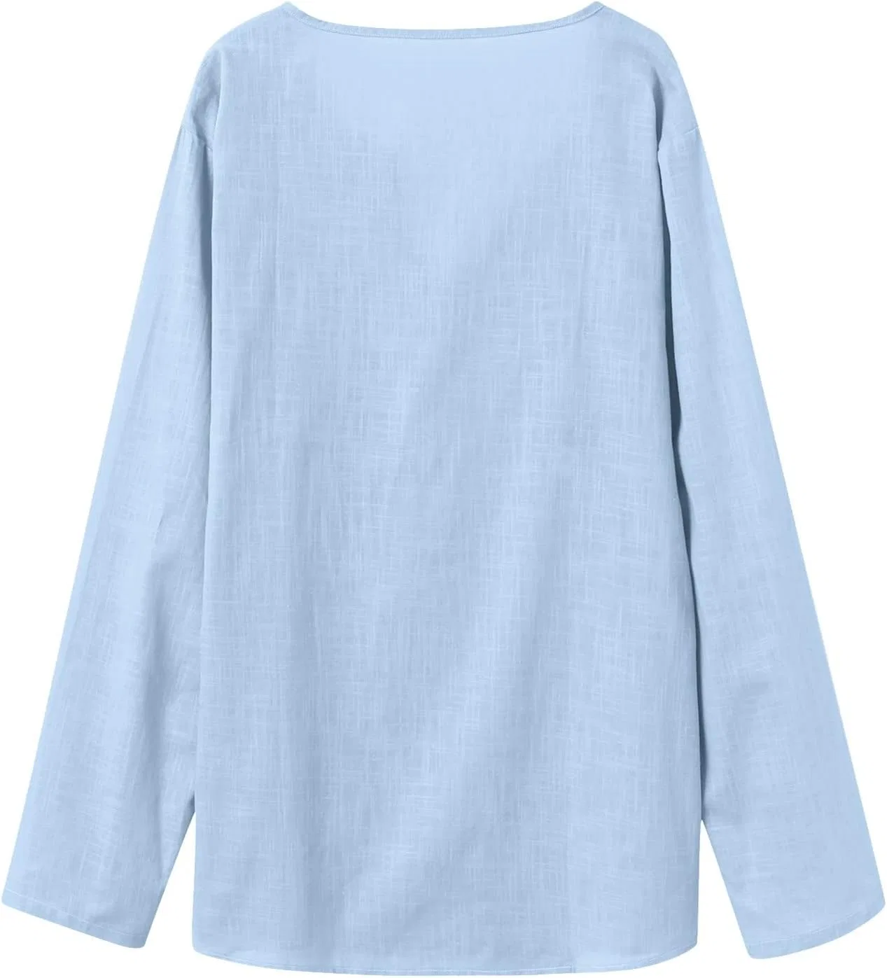 Футболка с V-образным вырезом, длинным рукавом, Polyester, Blue — фото 2