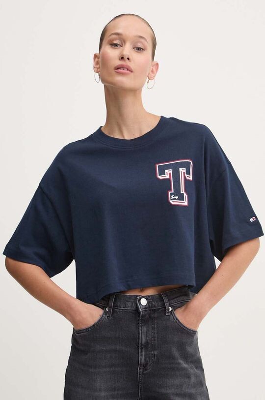 

Хлопковая футболка Tommy Jeans, темно-синий