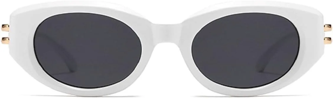 

Винтажные овальные женские солнцезащитные очки UV400, модные градиентные солнцезащитные очки UV400, мужские панк-солнцезащитные очки LH243 Melrose, White