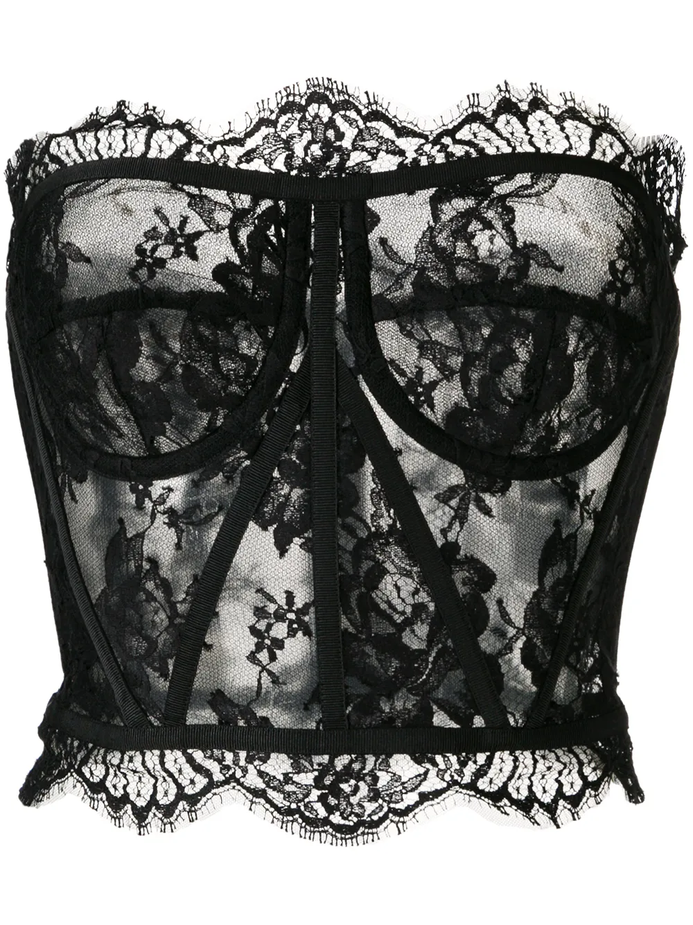 

Кружевной топ-бюстье DOLCE & GABBANA, черный