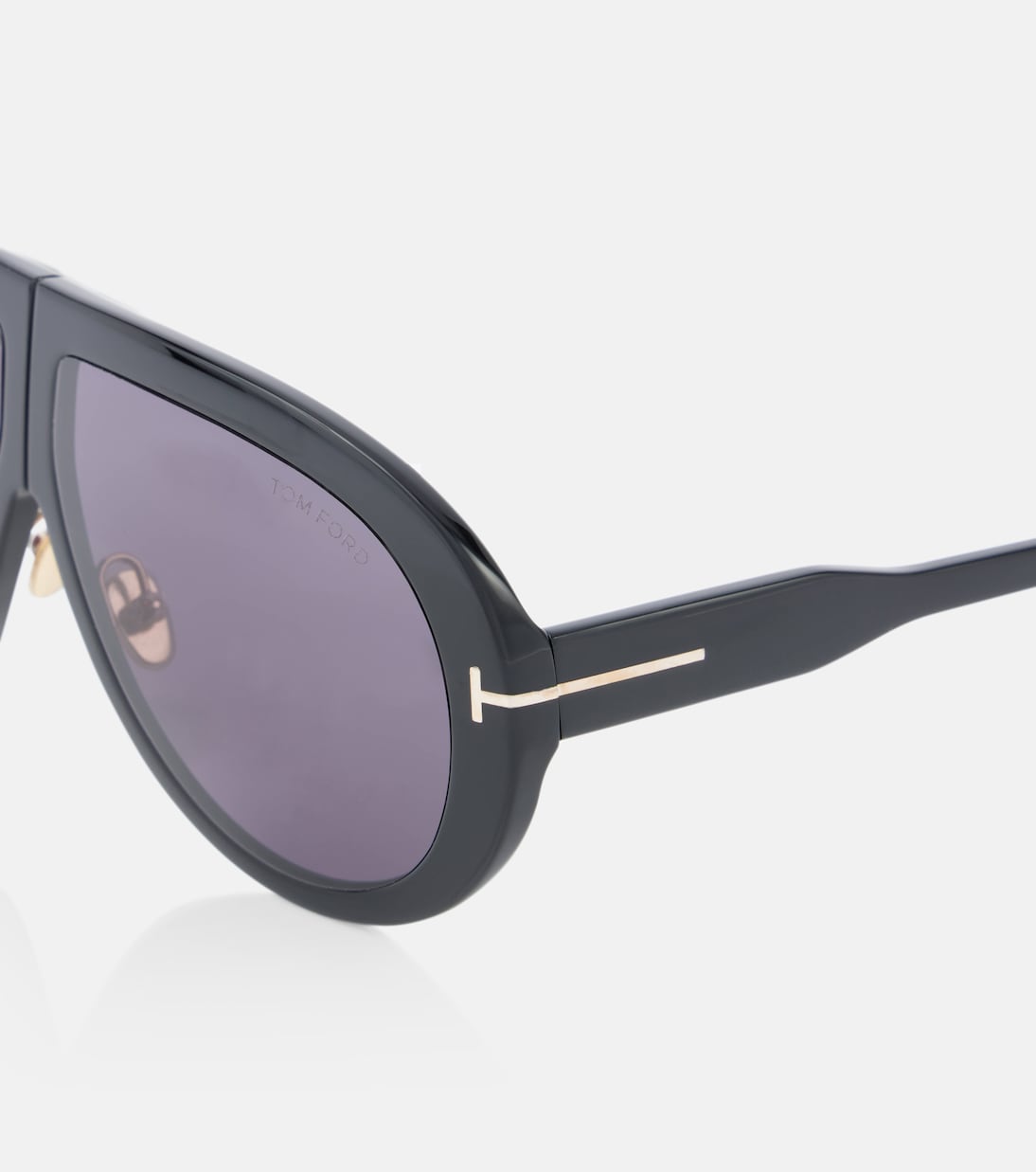 Авиаторные солнцезащитные очки Troy Tom Ford, Shiny Black/Smoke — фото 2