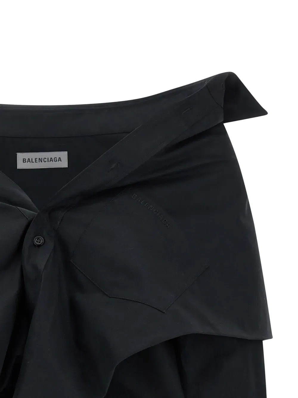 Рубашка с открытыми плечами Balenciaga, черный — фото 4