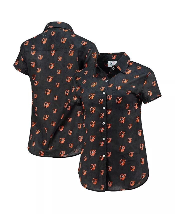 

Женская оранжевая рубашка Baltimore Orioles Floral на пуговицах FOCO