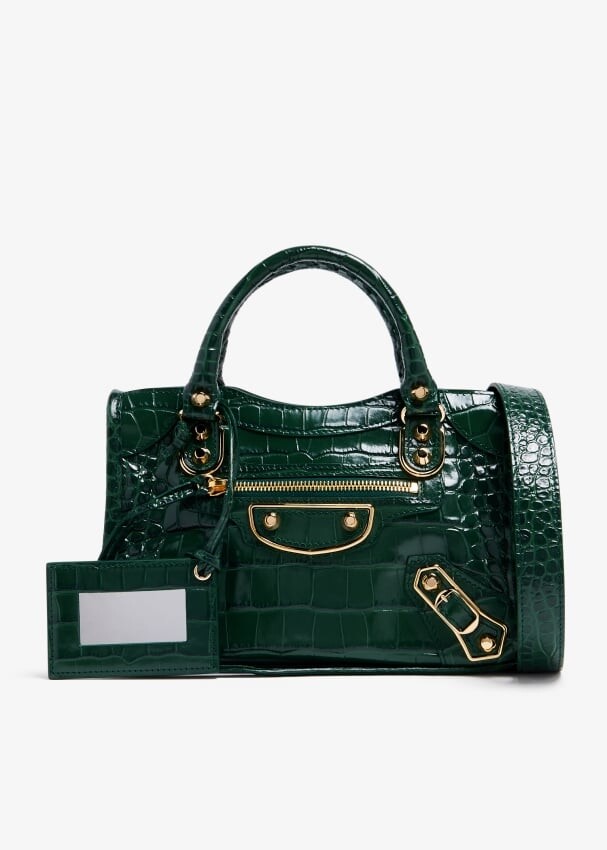 

Сумка Balenciaga Metallic Edge Mini City, зеленый
