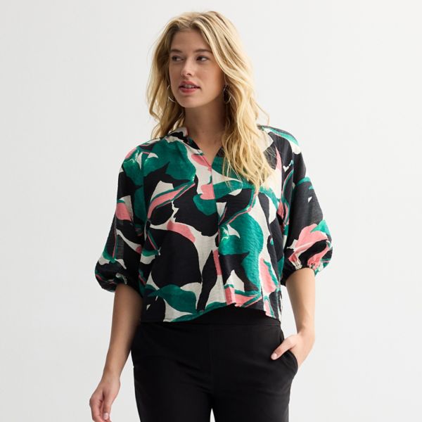 

Женский джемпер с рукавом 3/4 Popover Nine West, цвет emerald ada flora