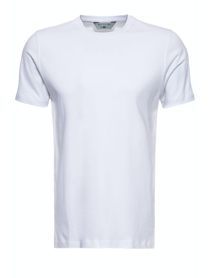 

Футболка Way of Glory WAY OF GLORY мужская премиум-класса с классическим круглым вырезом белого цвета Way of Glory