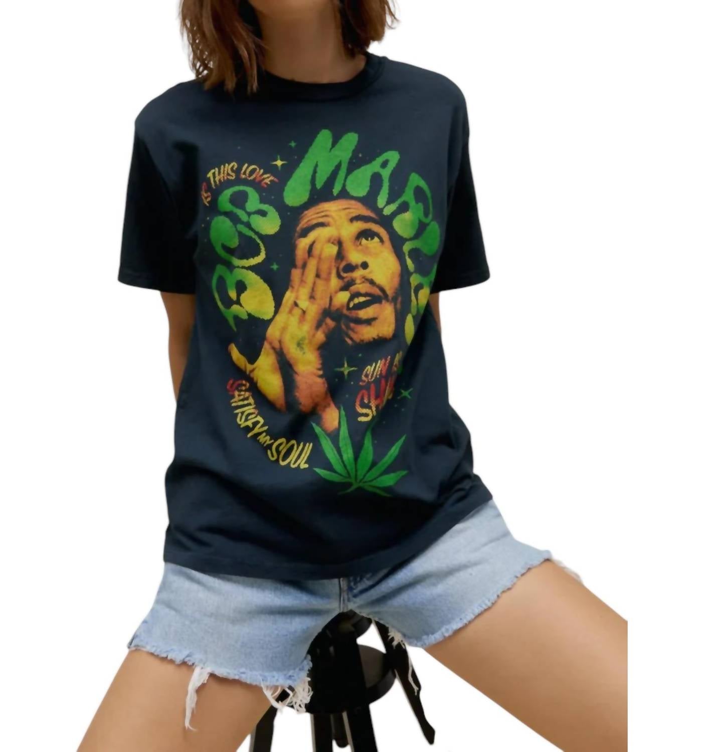 

Футболка Bob Marley Is This Love Weekend черного цвета DAYDREAMER
